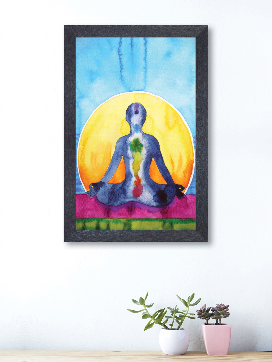 

nest ART Blue & Yellow Abstract Watercolor Yogmudra Wood Wall Art