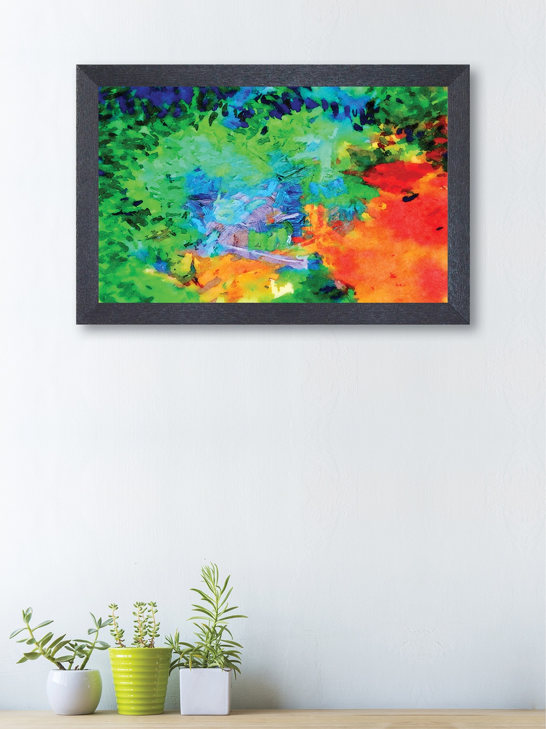 

nest ART Green & Orange Abstract Framed Painting