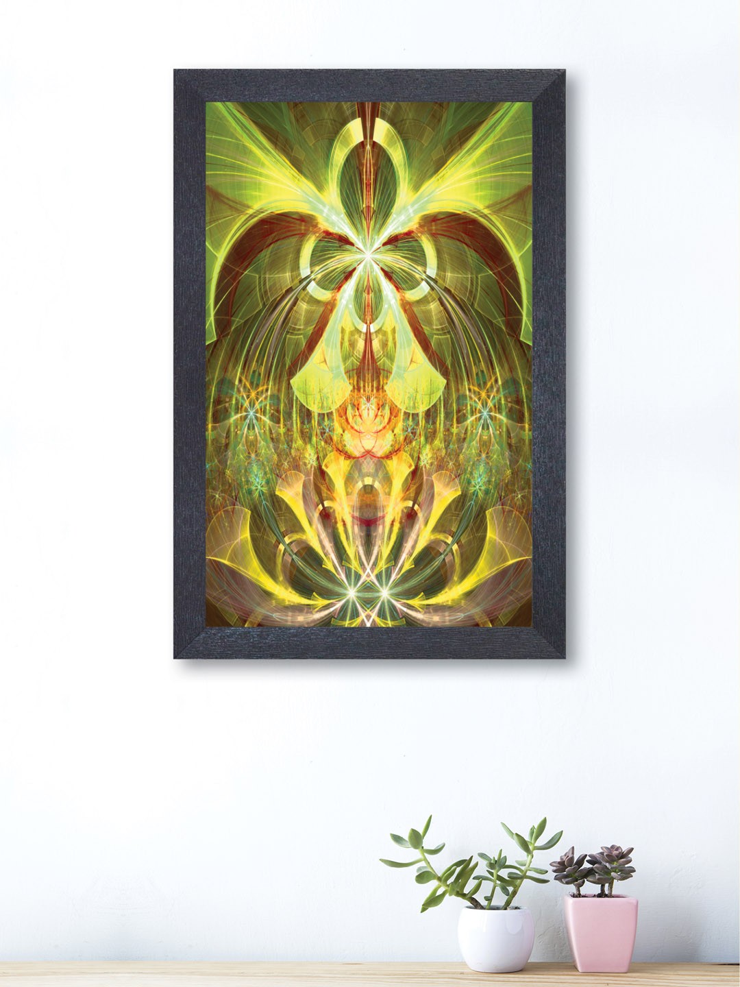

nest ART Green & Yellow Abstract Framed Wood Wall Art