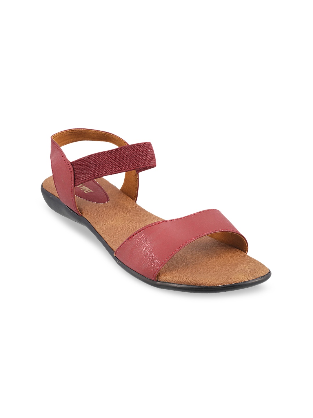 

WALKWAY by Metro Women Peach-Coloured Solid Open Toe Flats