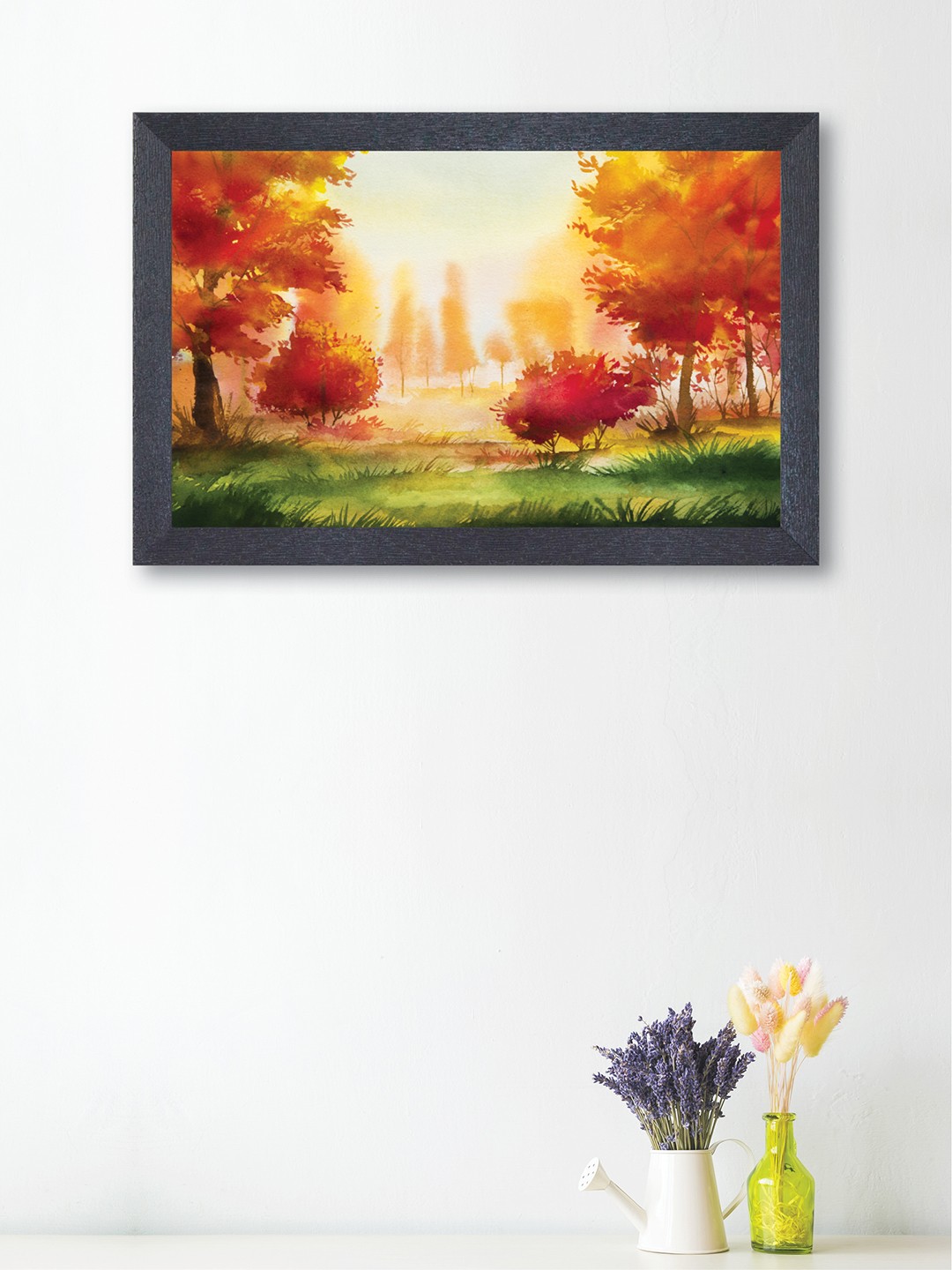 

nest ART Orange & Green Textured Frame Nature Abstract Wall Art