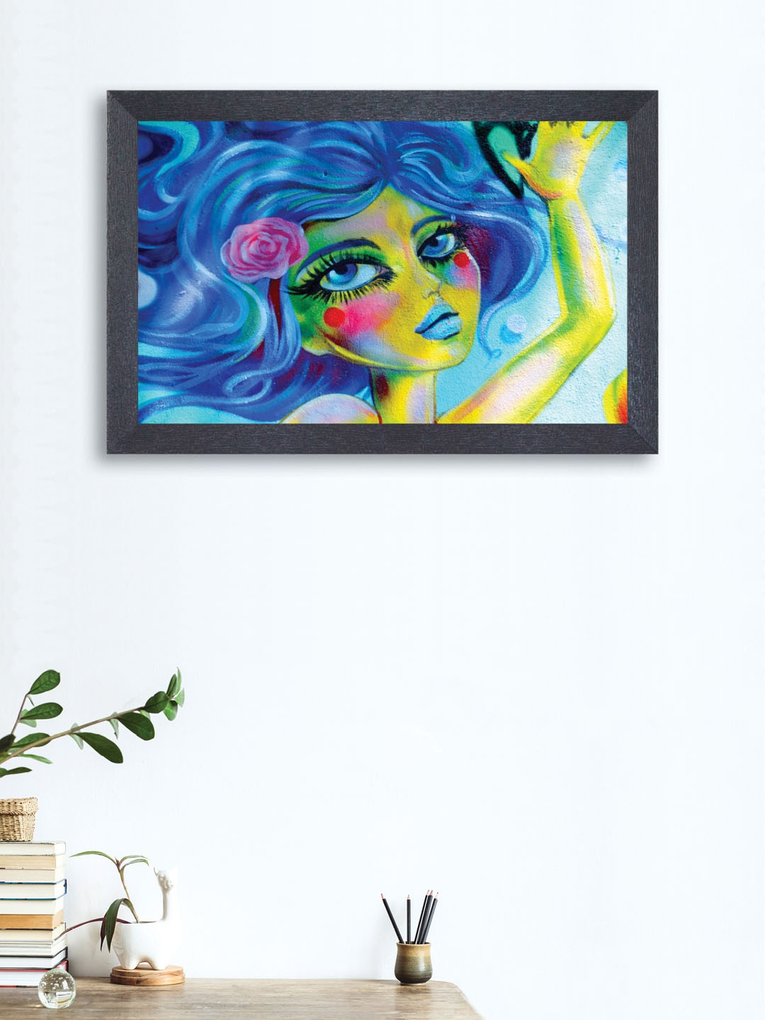 

nest ART Girl's Blue Wood Face Wall Art
