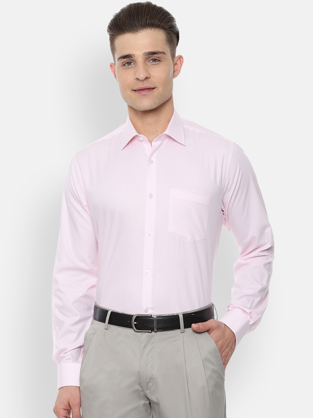 

Van Heusen Men Pink Regular Fit Solid Formal Shirt