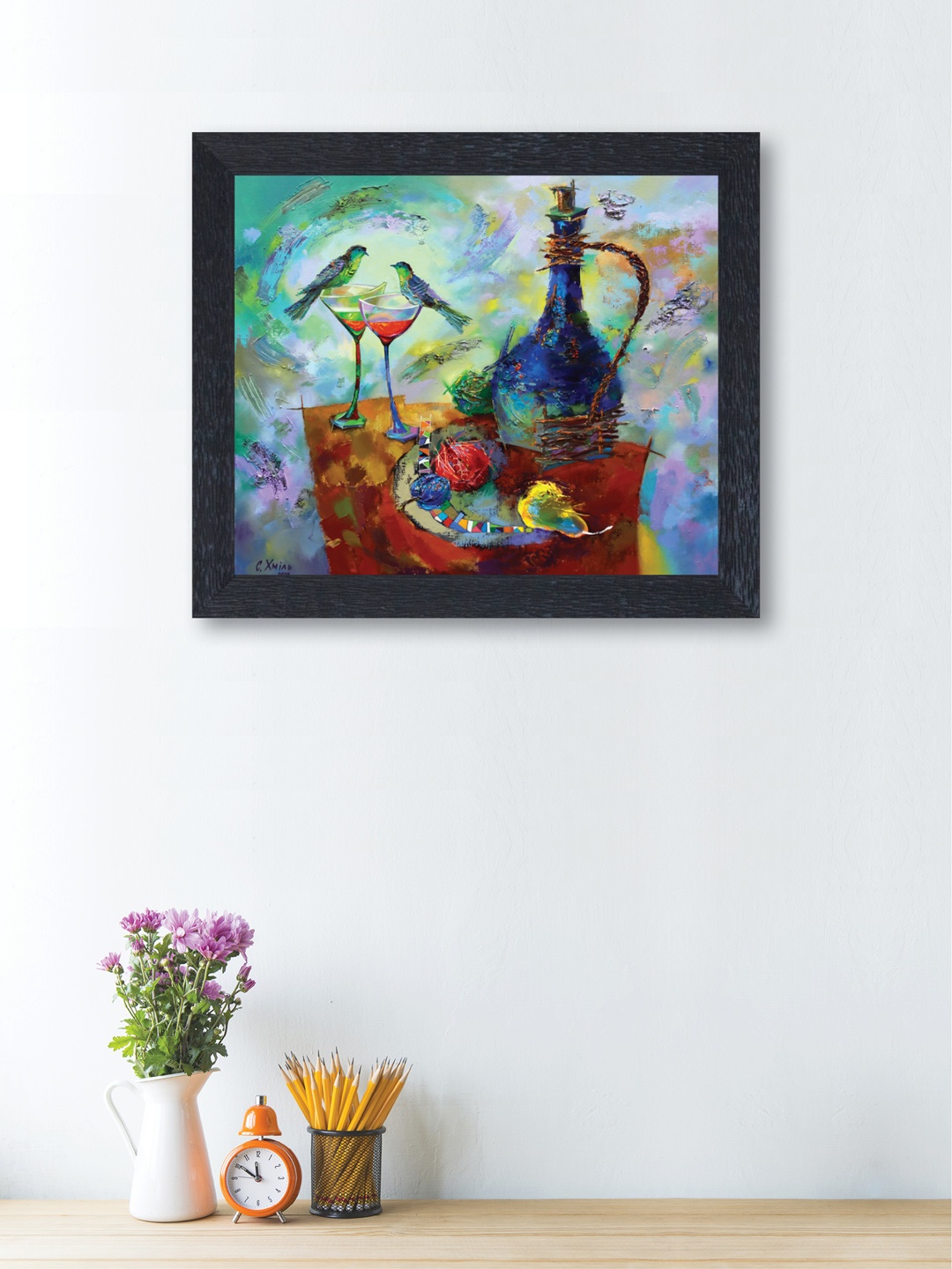 

nest ART Blue & Red Abstract Framed Wall Art