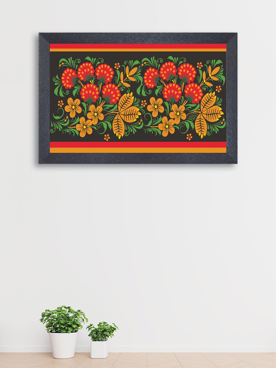 

nest ART Black & Red Floral Wall Painting