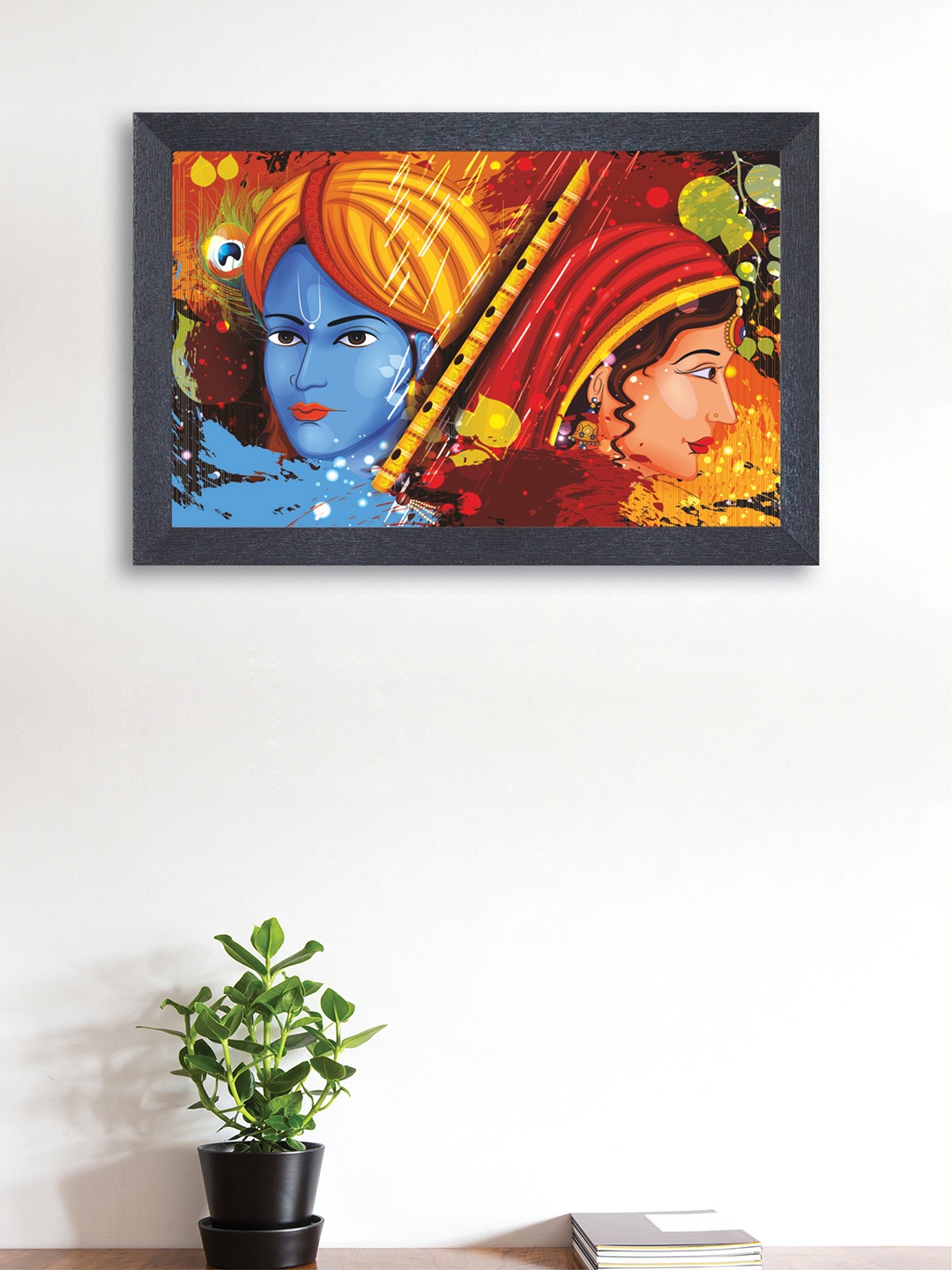 

nest ART Blue & Red Radha Krishna Framed Painting