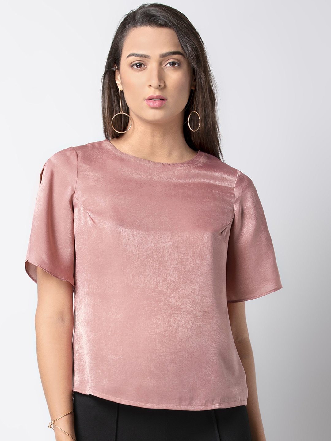 

FabAlley Women Pink Solid Top