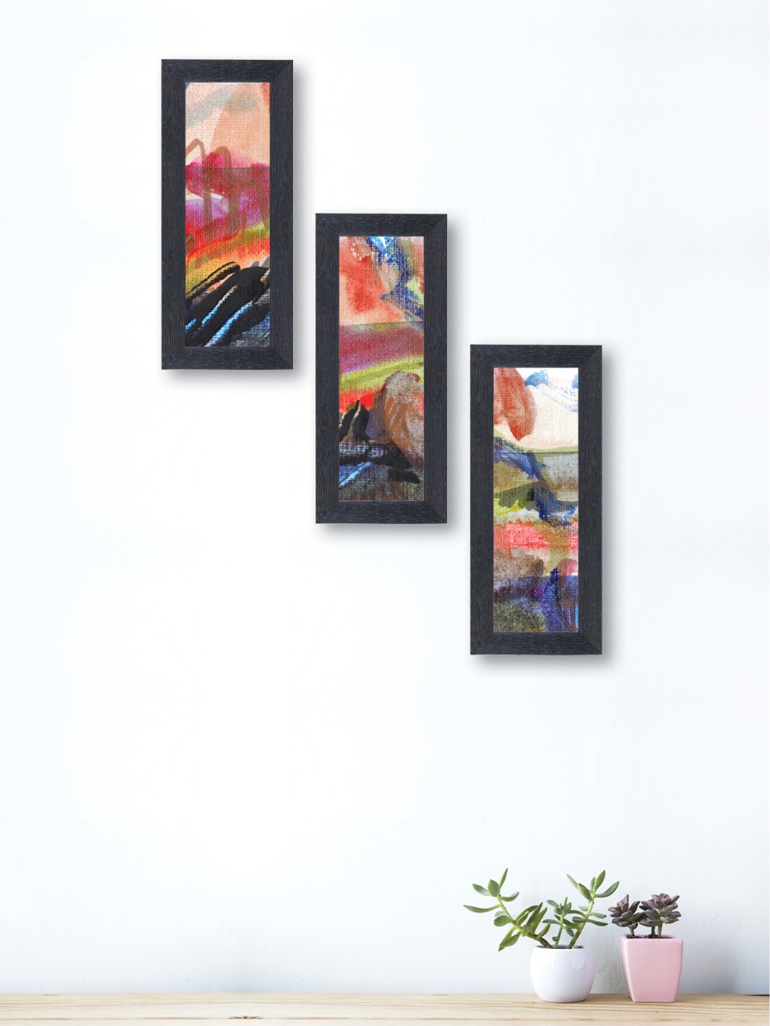 

nest ART Set of 3 Multicoloured Framed Abstract Wall Art, Multi