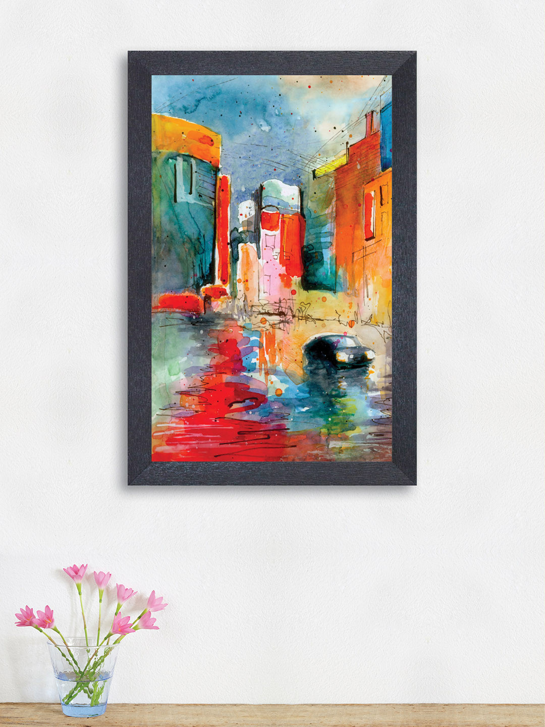 

nest ART Multicolour Abstract Framed Painting, Red