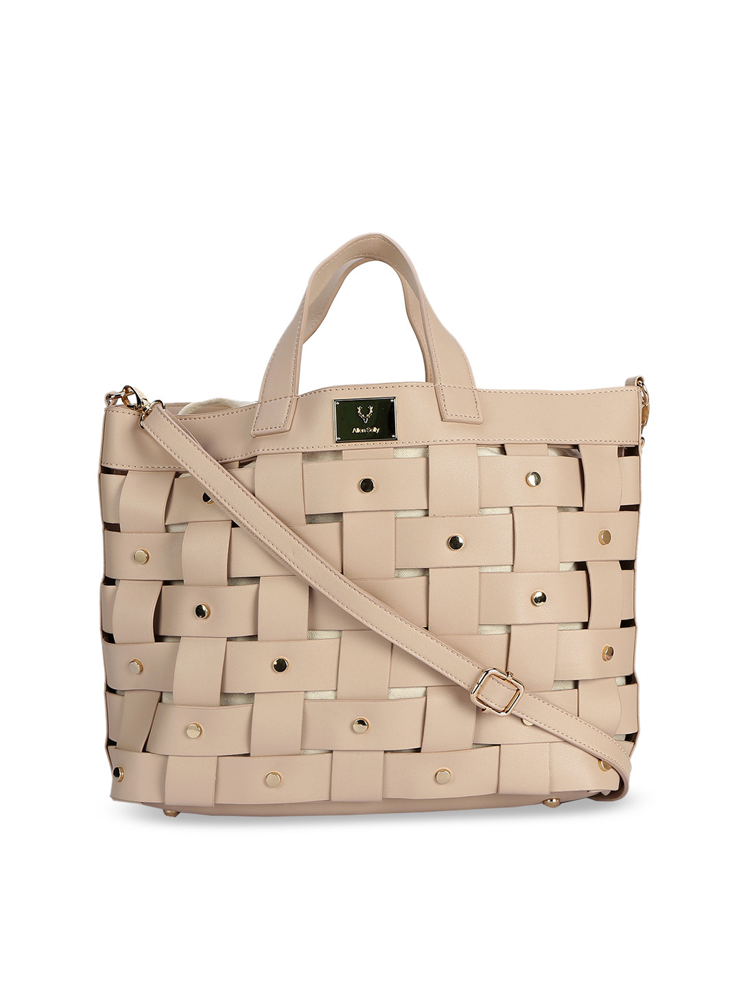 

Allen Solly Beige Self Design Handheld Bag