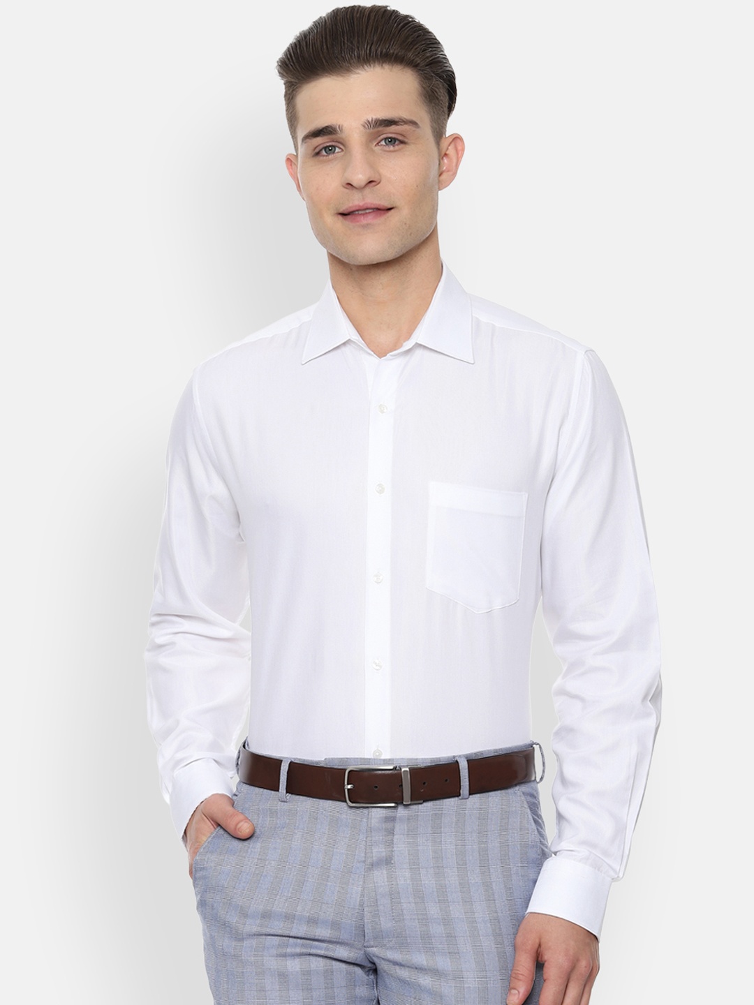 

Van Heusen Men White Regular Fit Solid Formal Shirt