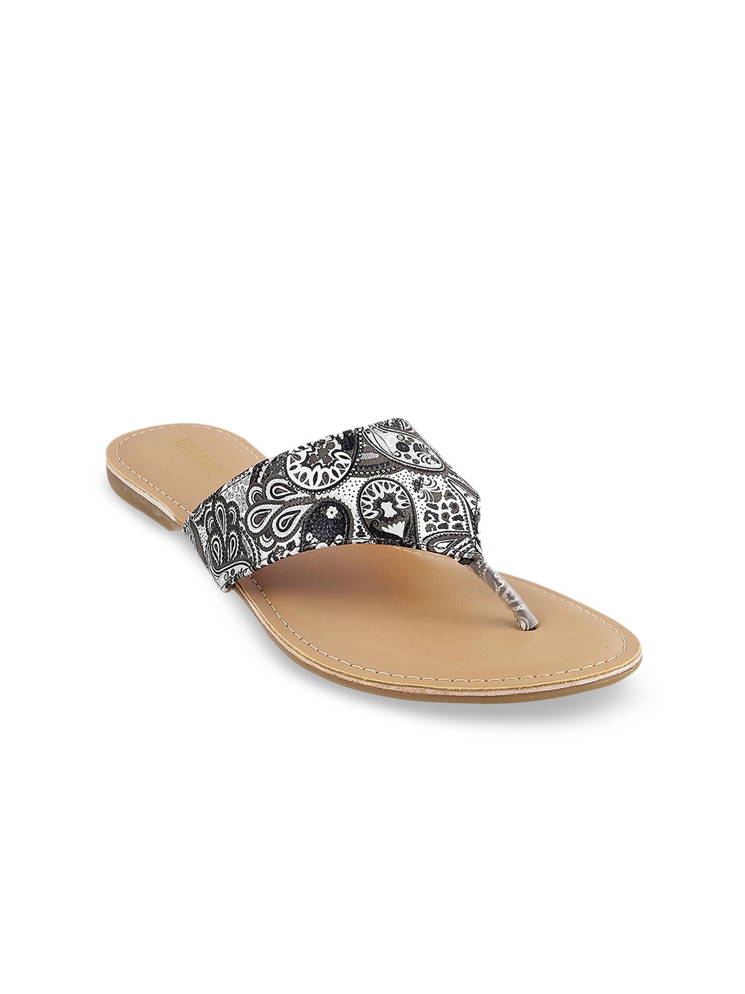 

WALKWAY by Metro Women Black Printed Open Toe Flats