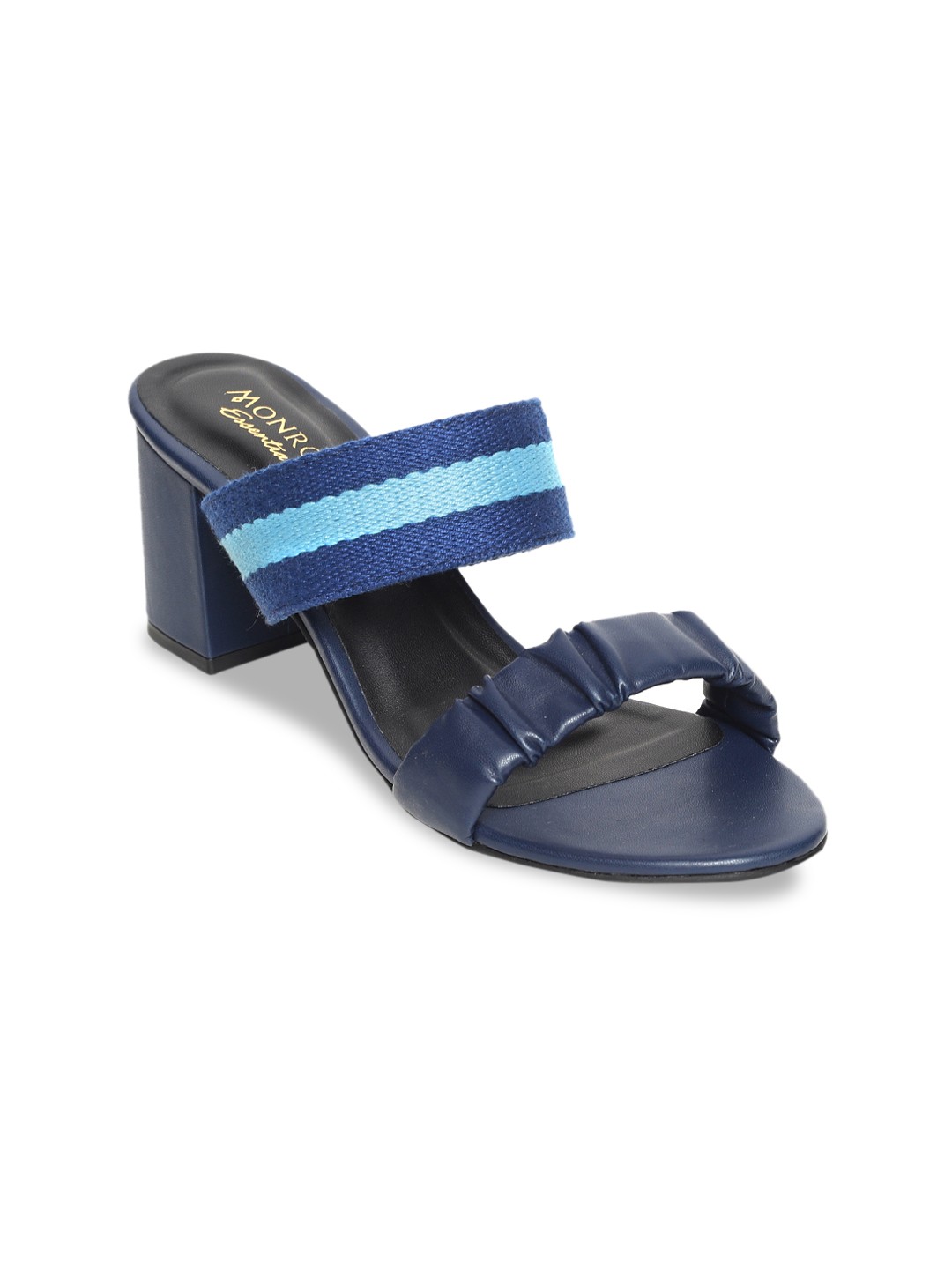 

Monrow Women Blue Striped Block Heels
