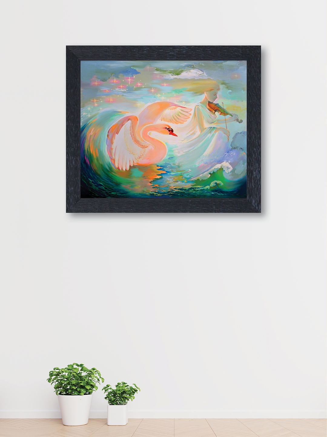 

nest ART Multicoloured Abstract Framed Synthetic Wood Wall Art, Multi