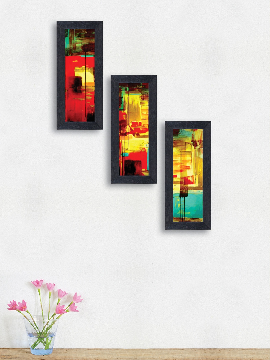 

nest ART Set of 3 Red & Yellow Abstract Framed Painting