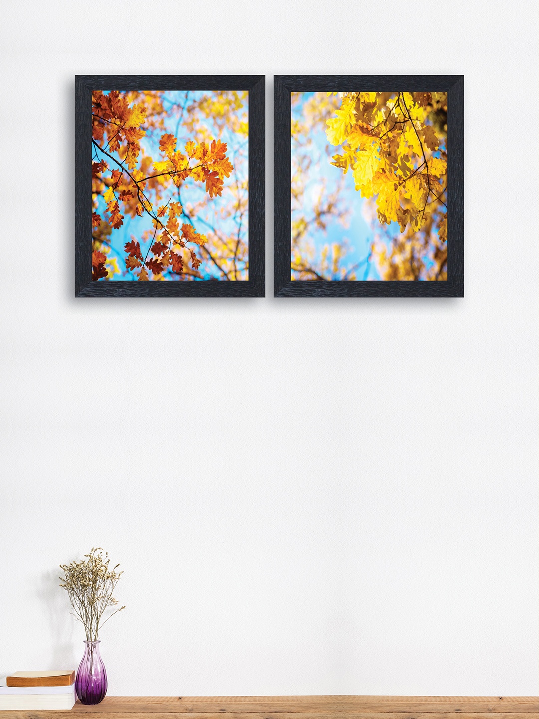

nest ART Yellow & Blue Leaf Framed Painting
