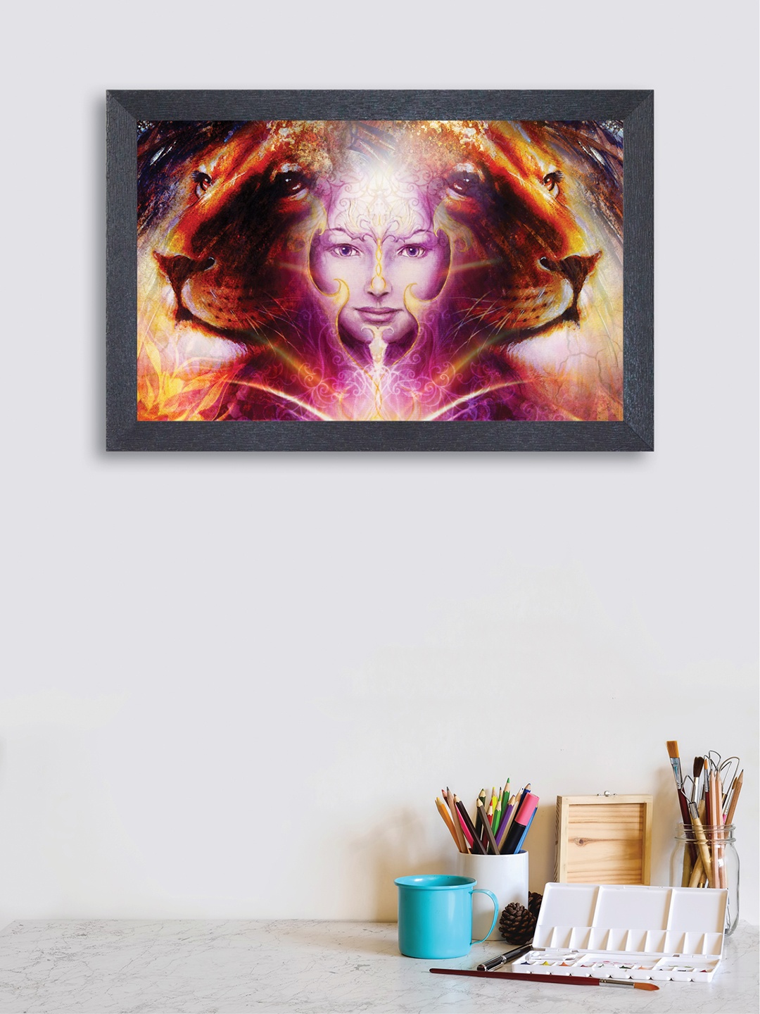 

nest ART Orange & Purple Abstract Framed Painting