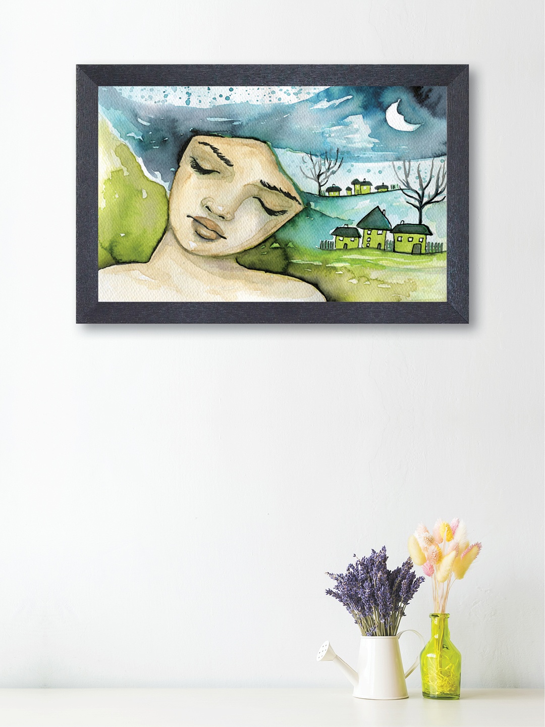 

nest ART Blue & Green Abstract Framed Synthetic Wood Wall Art