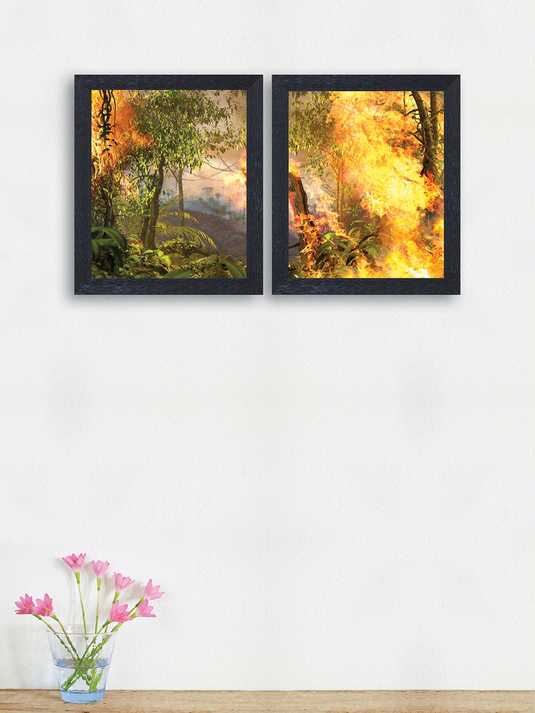 

nest ART Set of 2 Yellow & Green Nature Paintings