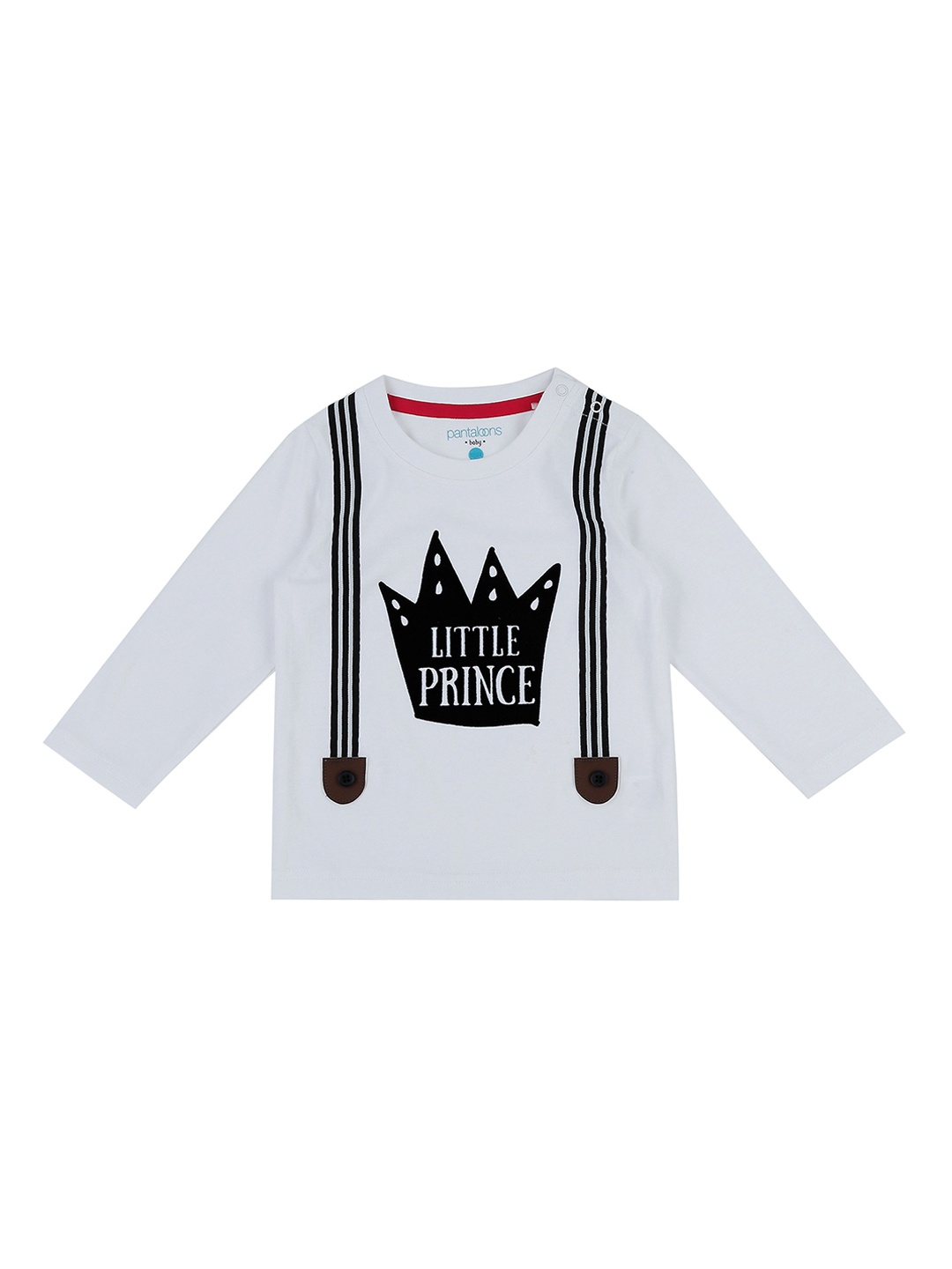 Pantaloons Baby Boys Off-White Printed Round Neck T-shirt