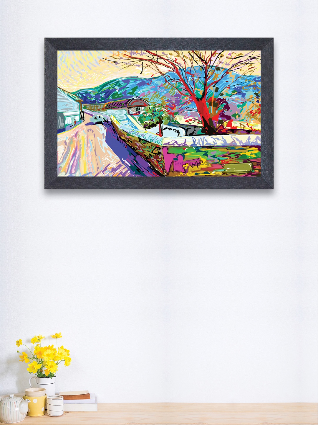 

nest ART Blue & Red Abstract Landscape Framed Wall Art
