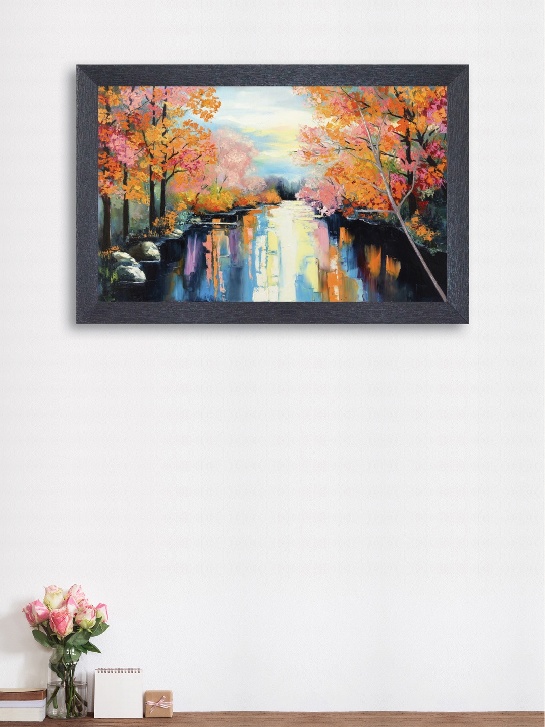 

nest ART Yellow & Blue Wood Colourful Trees Wall Art