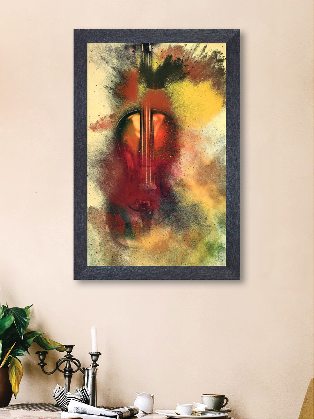 

nest ART Yellow and Red Abstract Watercolor Framed Wood Wall Art