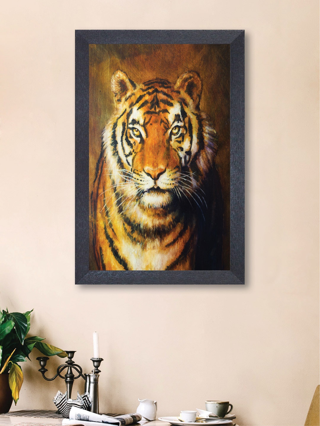 

nest ART Orange & White Tiger Framed Painting