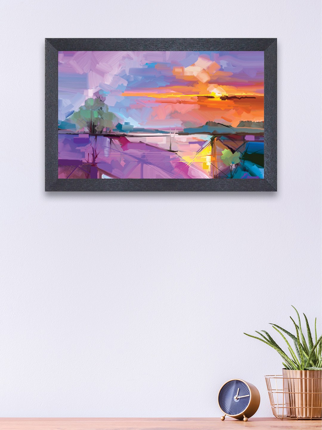 

nest ART Purple & Orange Abstract Framed Painting