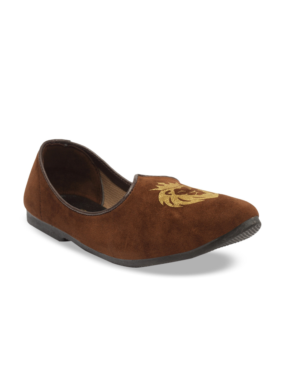 

TREEMODA Men Brown Printed Massage Footbed Mojaris