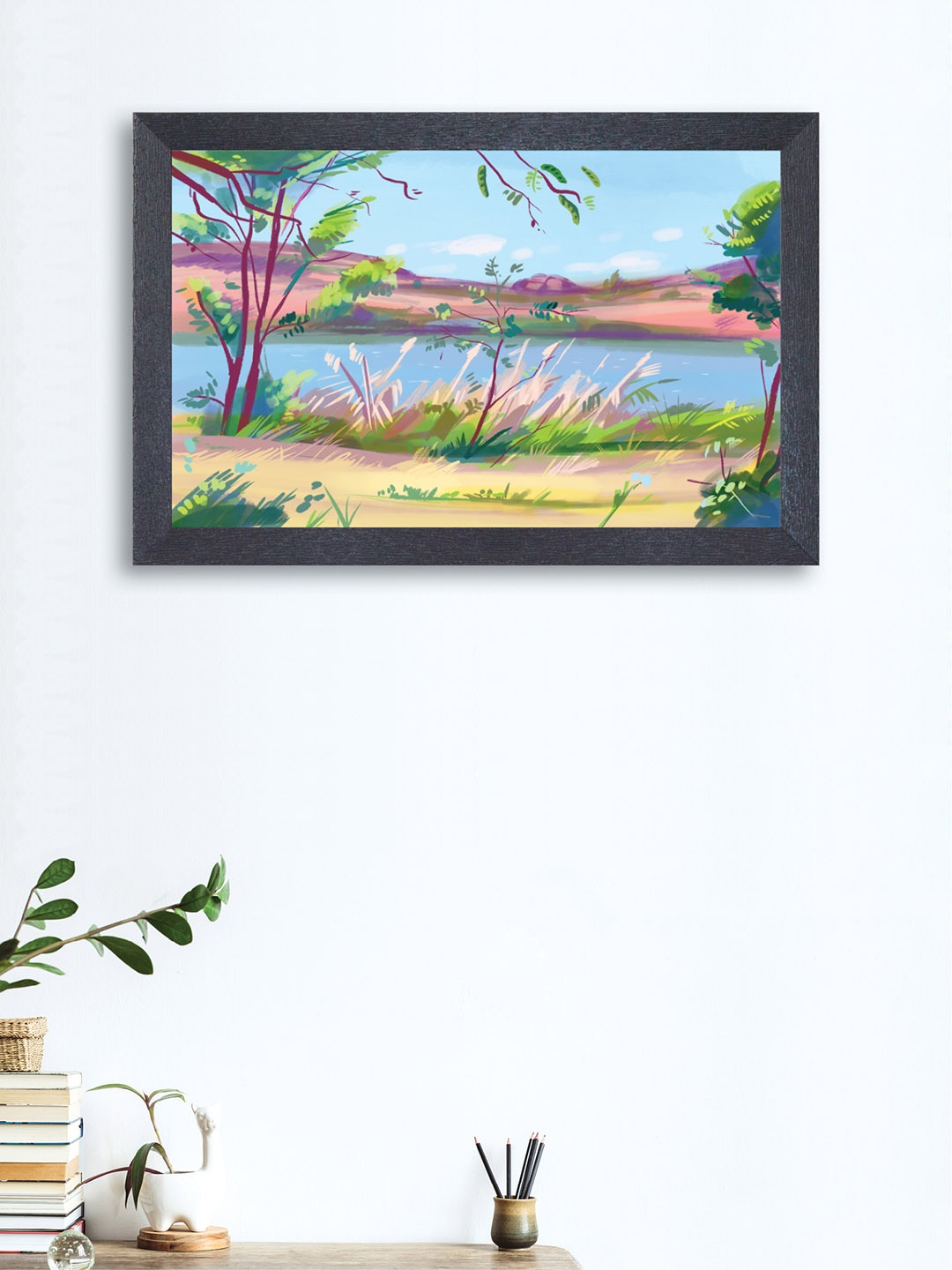 

nest ART Blue & Green Nature Framed Painting