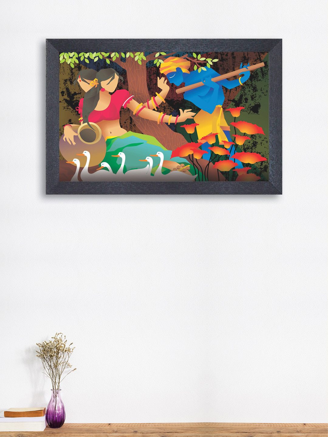 

nest ART Blue & Brown Women Framed Painting