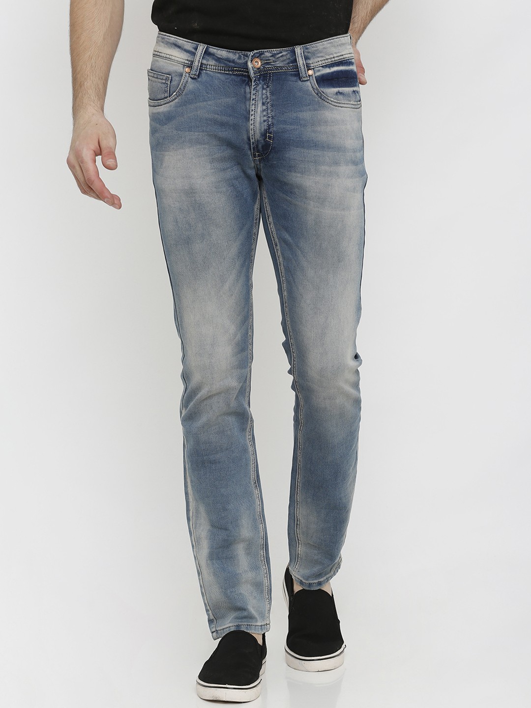 

Rex Straut Jeans Men Blue Slim Fit Mid-Rise Clean Look Jeans