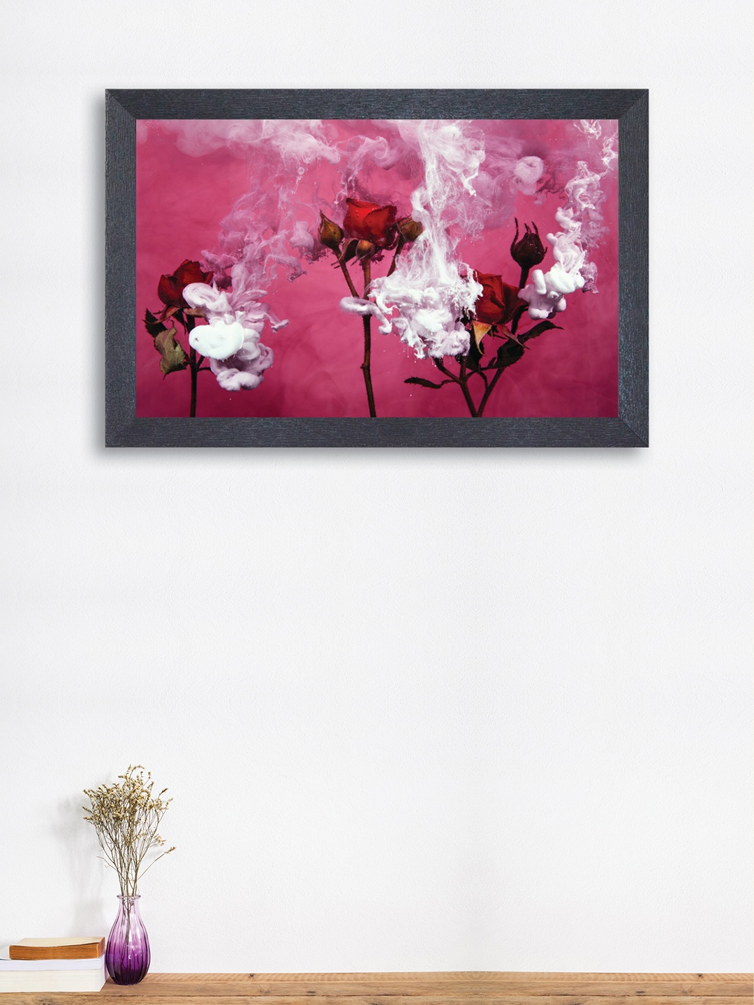 

nest ART Magenta & White Rose Framed Painting