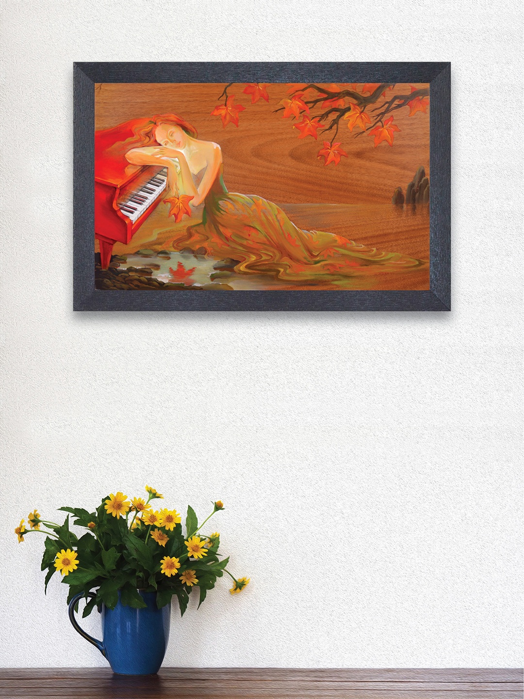 

nest ART Brown & Orange Abstract Framed Wood Wall Art