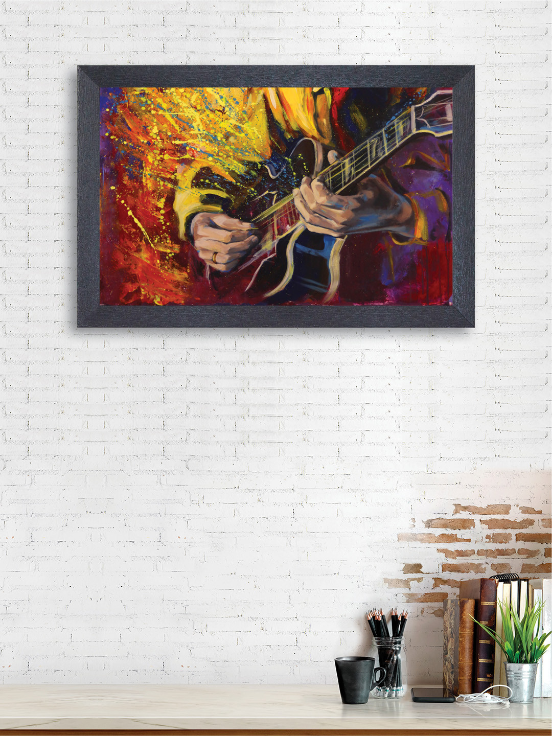 

nest ART Yellow & Red Textured Frame Abstract Wall Art