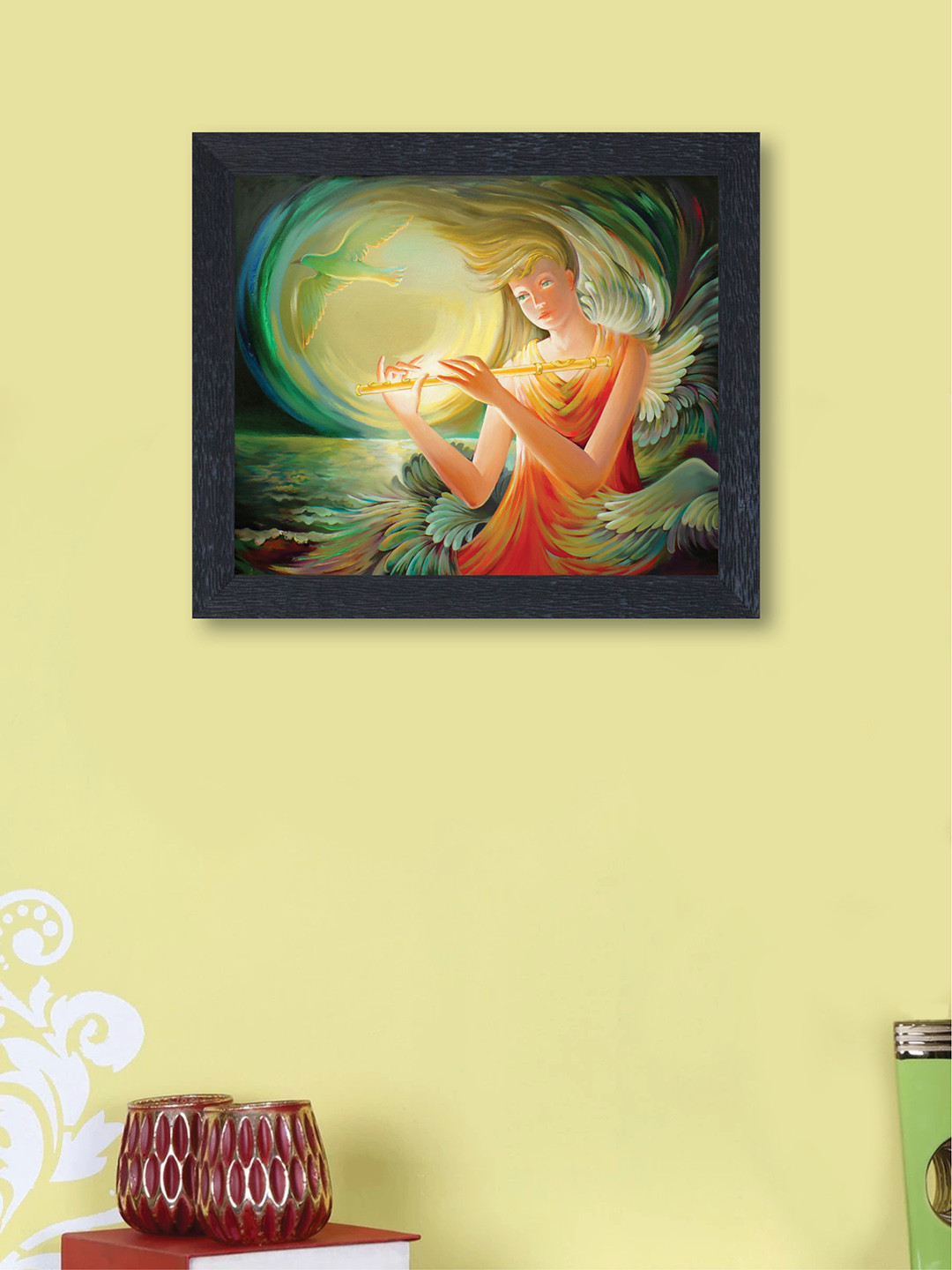 

nest ART Green & Yellow Watercolour Beautiful Girl Framed Wall Art
