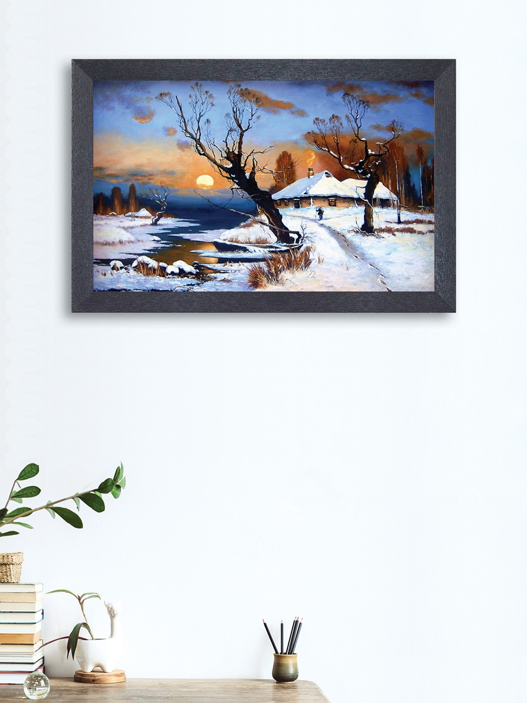 

nest ART Blue & White Landscape Framed Painting