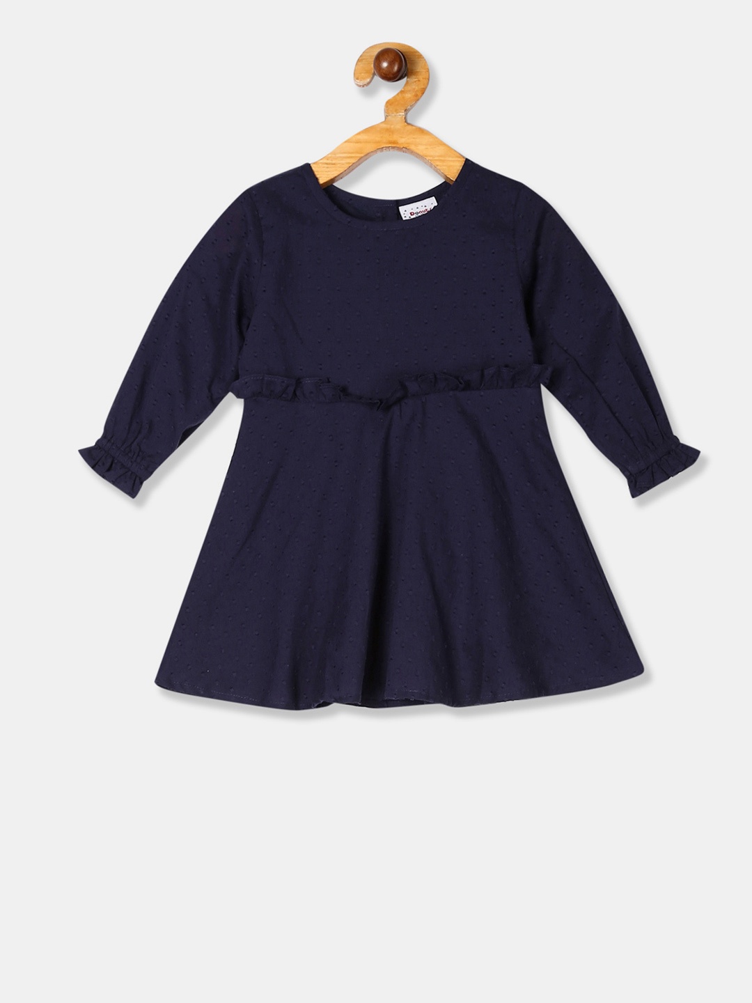 

Donuts Girls Blue Solid Fit and Flare Dress
