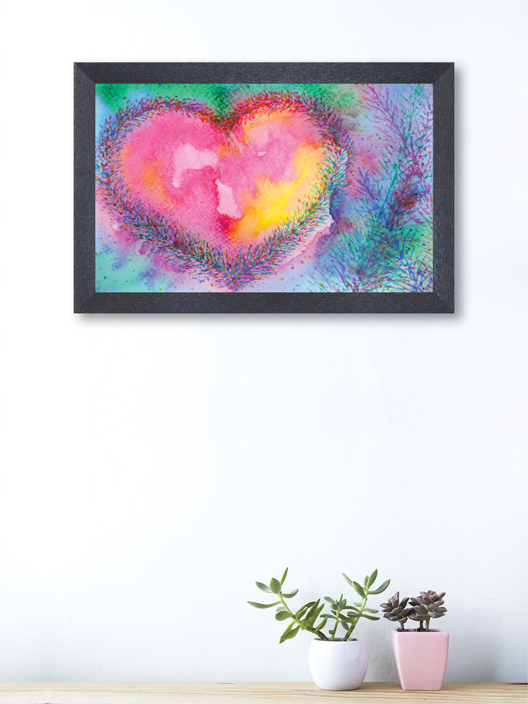 

nest ART Green & Pink Heart Shaped Framed Painting