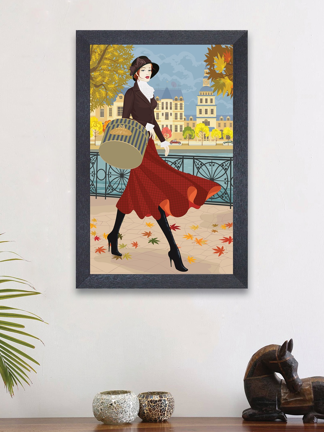 

nest ART Blue and Brown Pretty Woman Framed Wood Wall Art