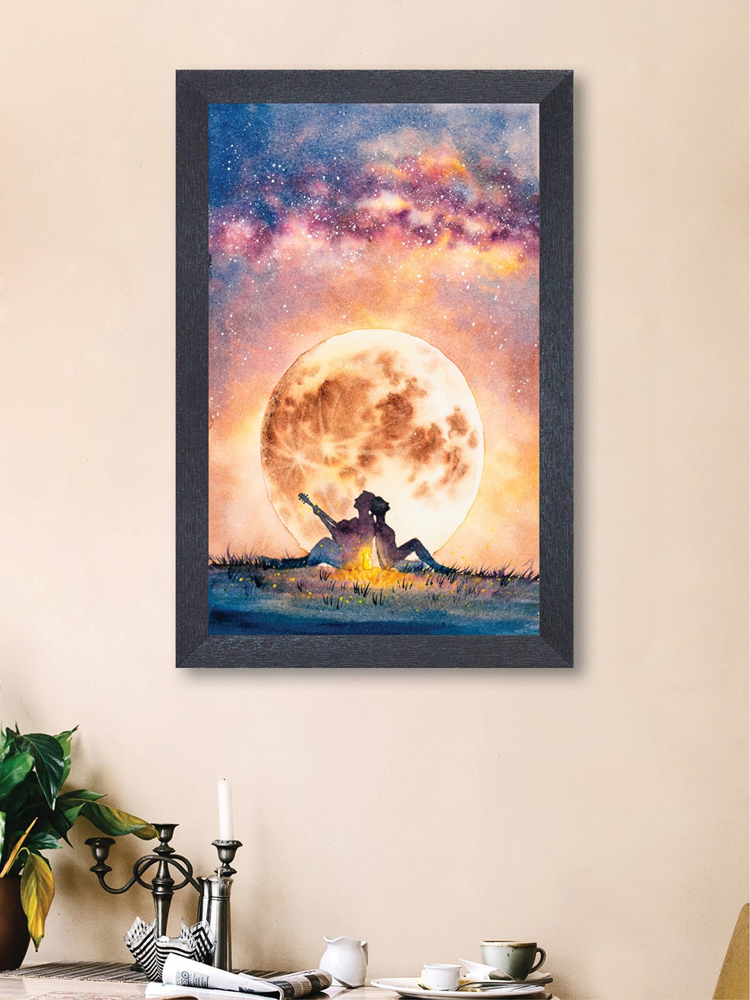 

nest ART Red and Blue Abstract Watercolor Love Couple Wood Wall Art