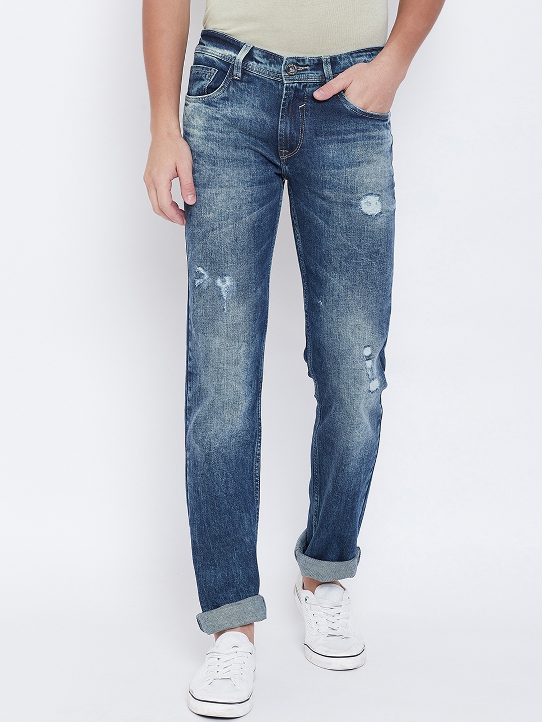

Octave Men Blue Regular Fit Mid-Rise Mildly Distressed Jeans