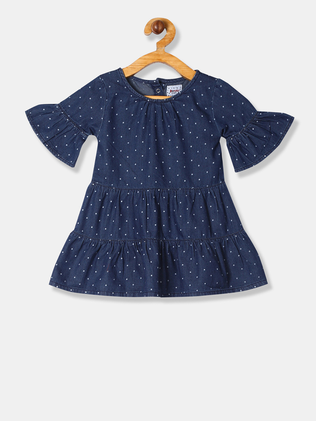 

Donuts Girls Blue Printed A-Line Dress