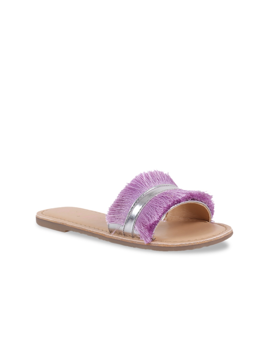 

Aria Nica Girls Lavender Solid Leather Open Toe Flats