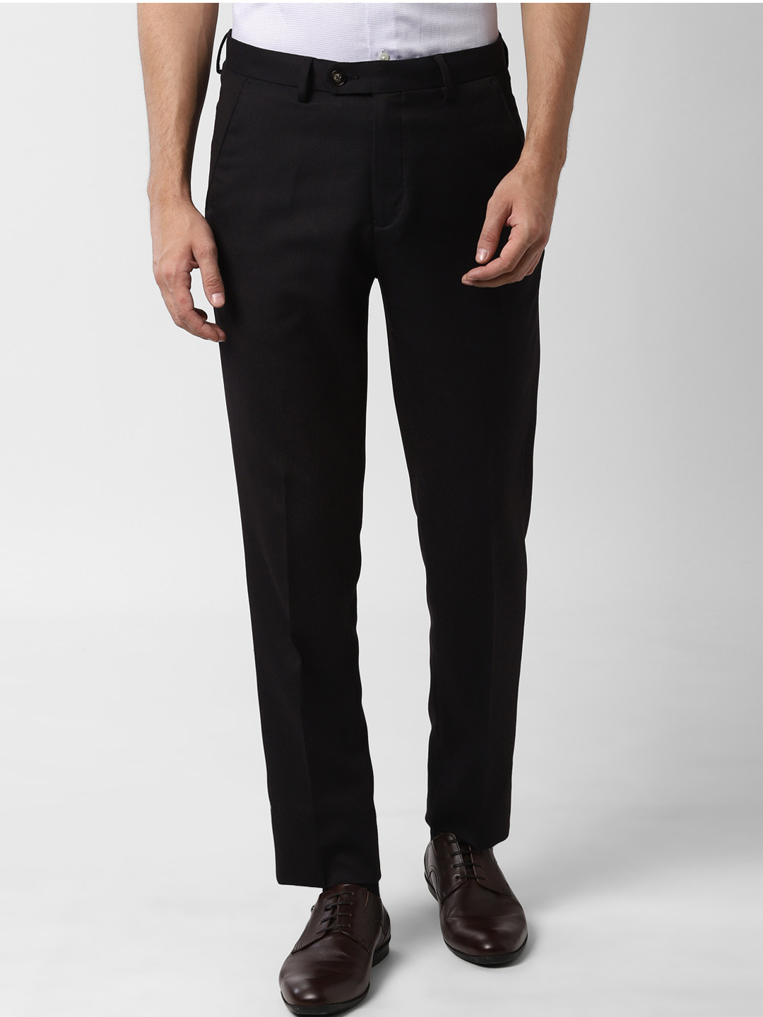 

Peter England Men Brown Slim Fit Solid Formal Trousers