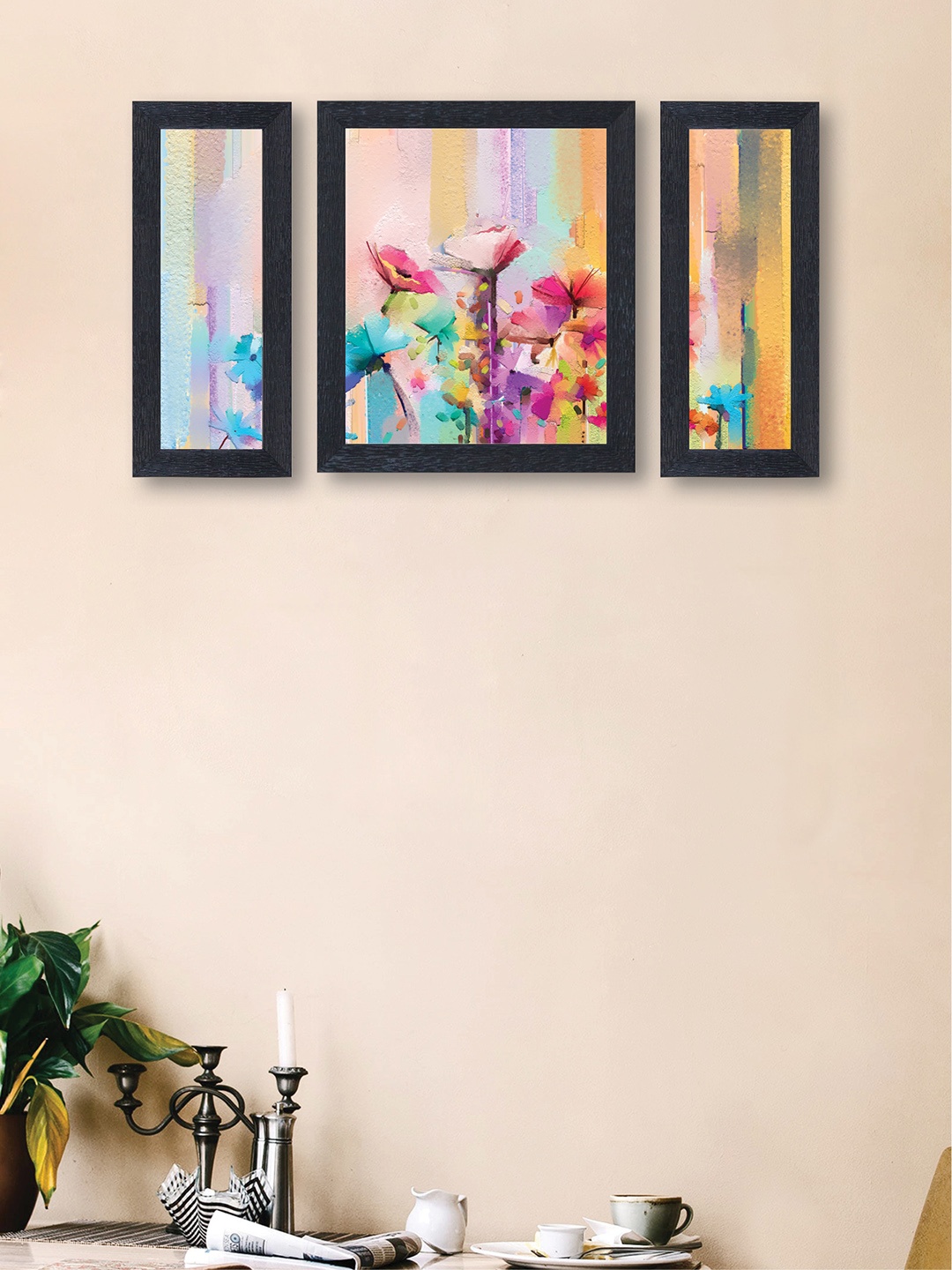 

nest ART Set of 3 Multicoloured Framed Paintings, Multi