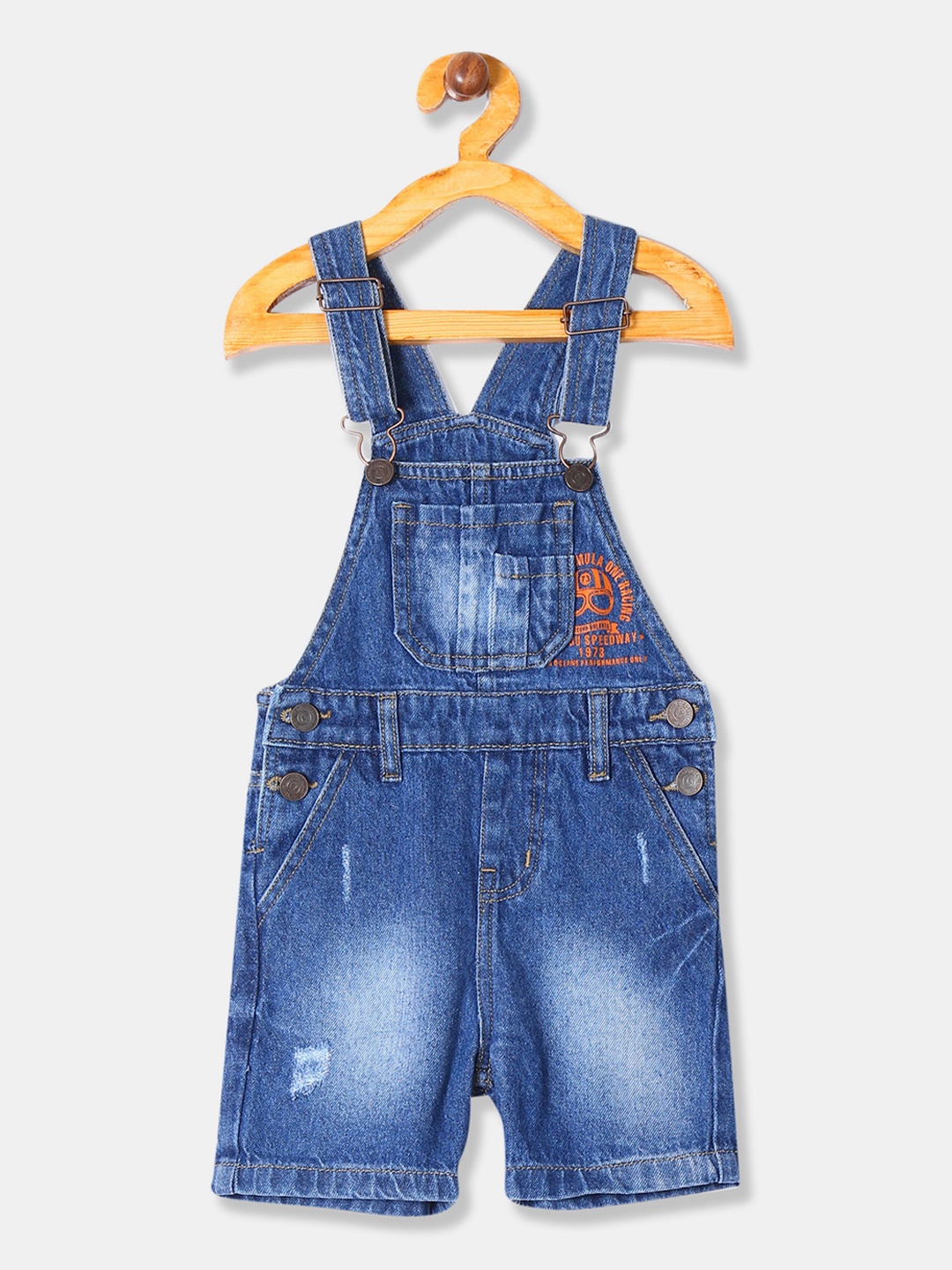 

Cherokee Boys Blue Washed Denim Pure Cotton Dungaree