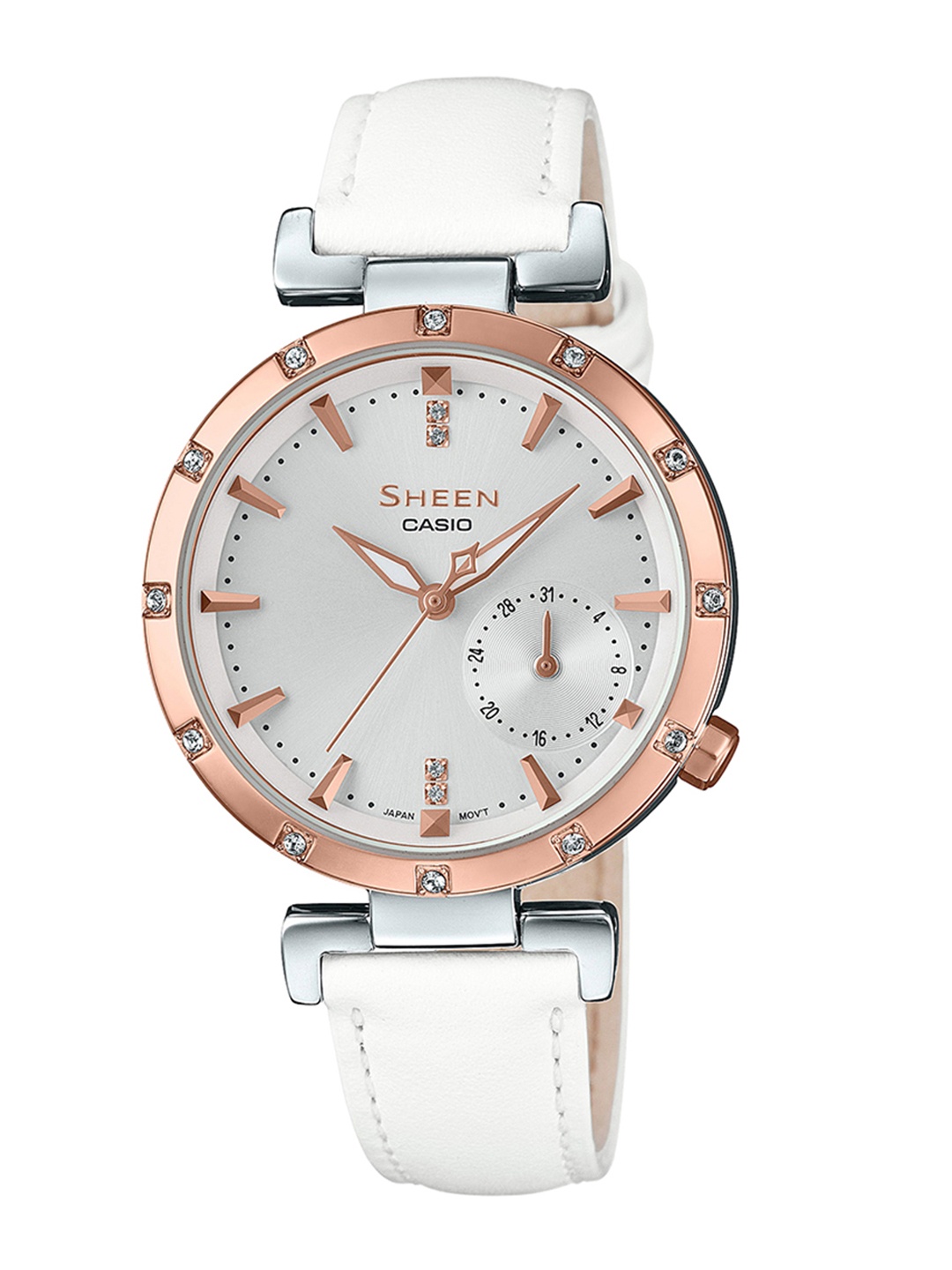 

CASIO Sheen Women Silver-Toned Analogue Leather Watch SX226 SHE-4051PGL-7AUDF