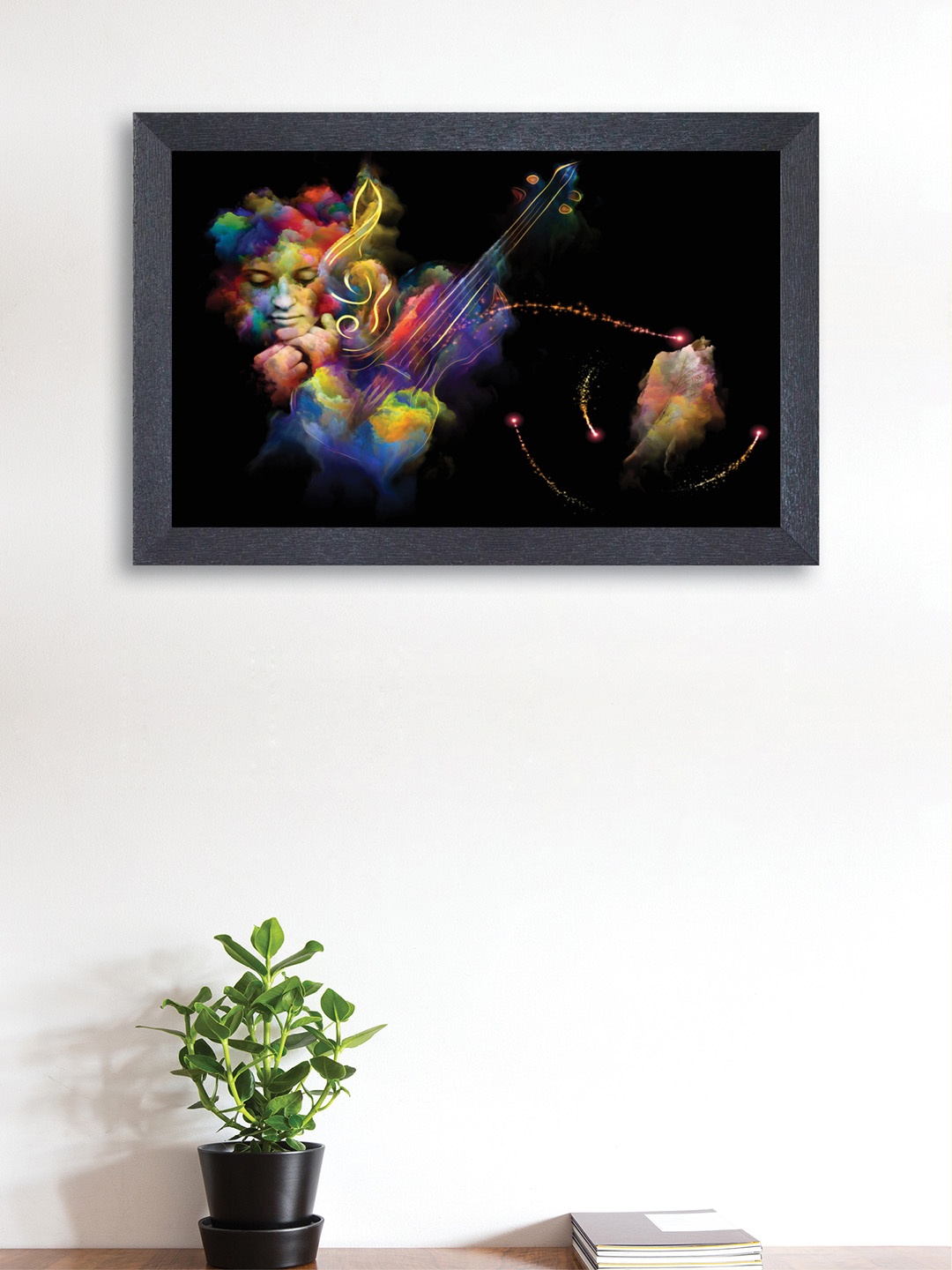 

nest ART Black & Blue Music Framed Painting